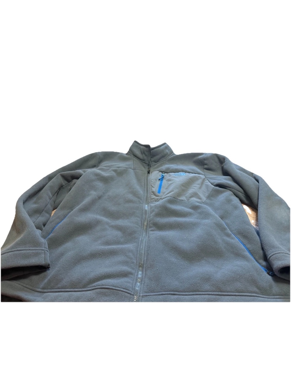 Men's The North Face Gray Fleece Backer Full Zip Jacket in size 2XL